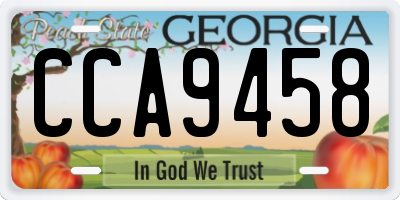 GA license plate CCA9458