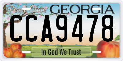 GA license plate CCA9478