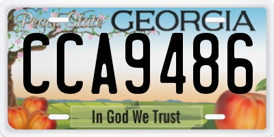 GA license plate CCA9486