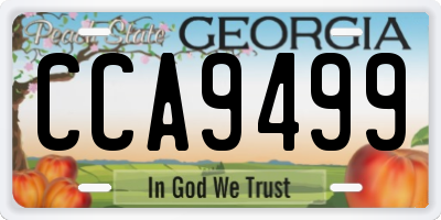GA license plate CCA9499