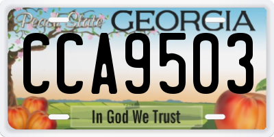 GA license plate CCA9503