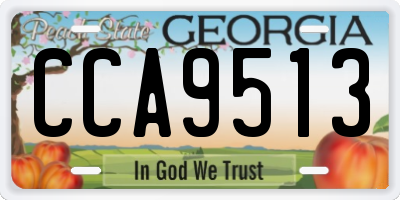 GA license plate CCA9513