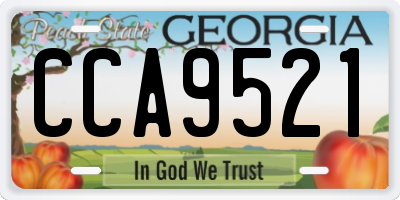 GA license plate CCA9521