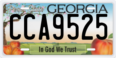GA license plate CCA9525