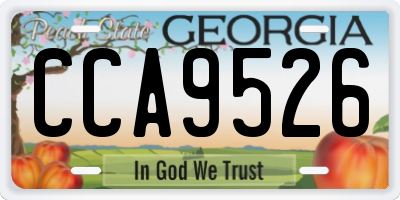 GA license plate CCA9526
