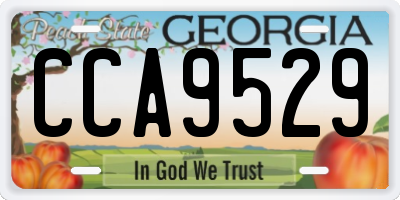 GA license plate CCA9529