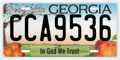 GA license plate CCA9536