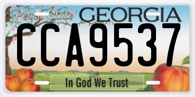 GA license plate CCA9537