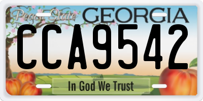 GA license plate CCA9542