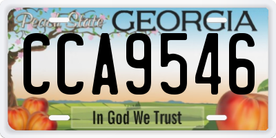 GA license plate CCA9546