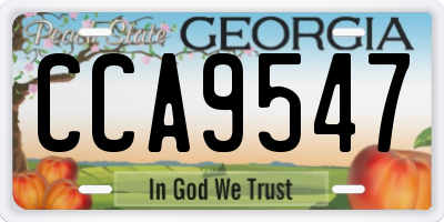 GA license plate CCA9547