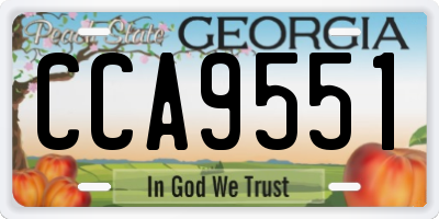 GA license plate CCA9551