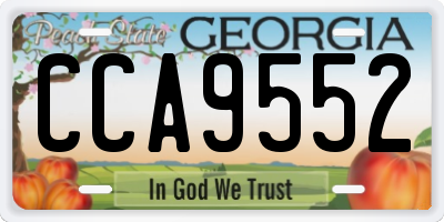 GA license plate CCA9552