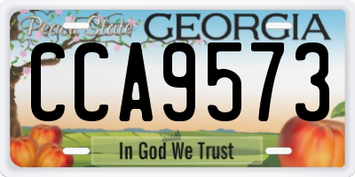 GA license plate CCA9573
