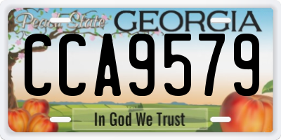 GA license plate CCA9579