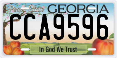 GA license plate CCA9596
