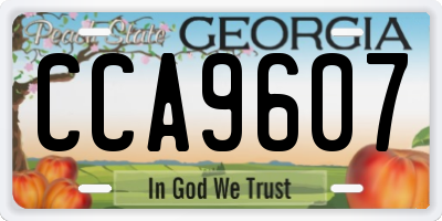 GA license plate CCA9607
