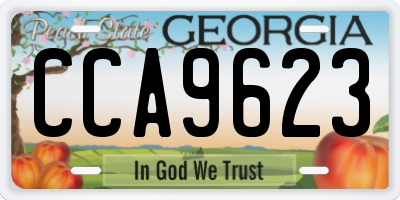 GA license plate CCA9623