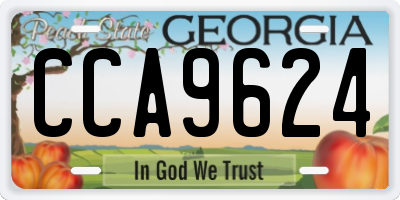 GA license plate CCA9624