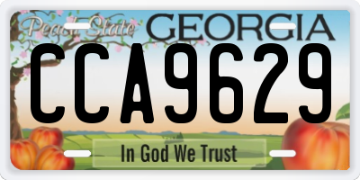 GA license plate CCA9629