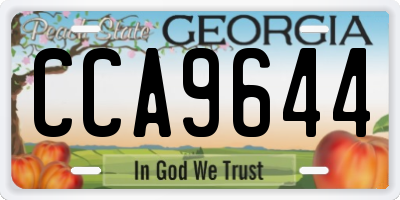 GA license plate CCA9644