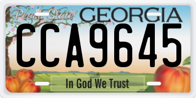 GA license plate CCA9645
