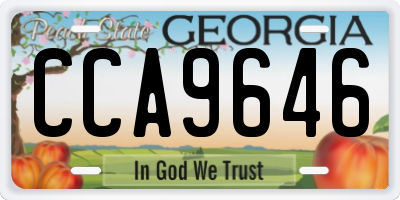 GA license plate CCA9646