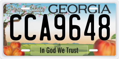 GA license plate CCA9648