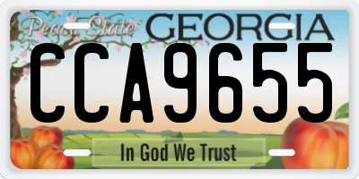 GA license plate CCA9655