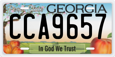 GA license plate CCA9657