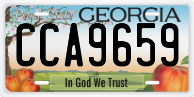 GA license plate CCA9659