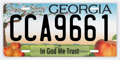 GA license plate CCA9661
