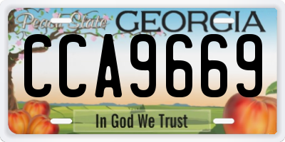 GA license plate CCA9669