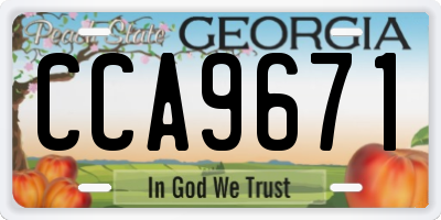 GA license plate CCA9671