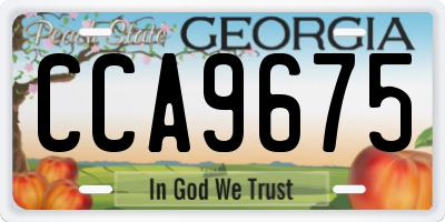 GA license plate CCA9675