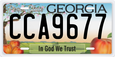 GA license plate CCA9677