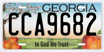 GA license plate CCA9682