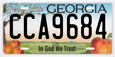 GA license plate CCA9684