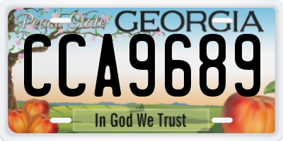 GA license plate CCA9689
