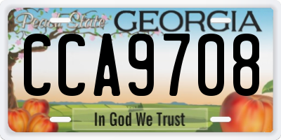 GA license plate CCA9708