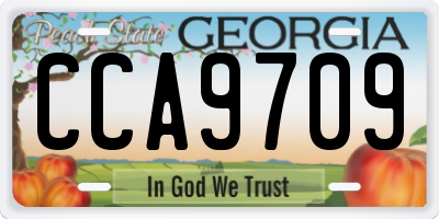 GA license plate CCA9709