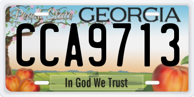 GA license plate CCA9713
