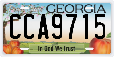 GA license plate CCA9715