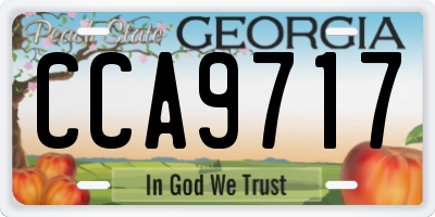 GA license plate CCA9717