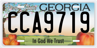 GA license plate CCA9719