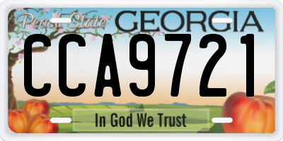 GA license plate CCA9721