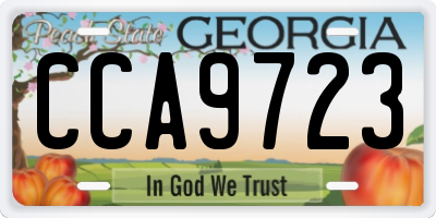 GA license plate CCA9723