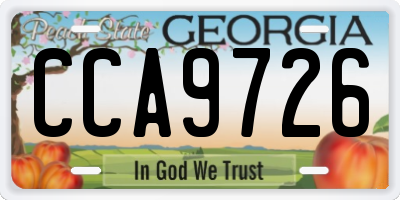 GA license plate CCA9726