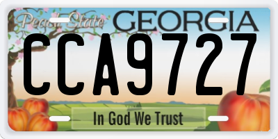 GA license plate CCA9727