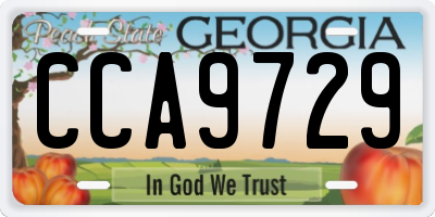 GA license plate CCA9729